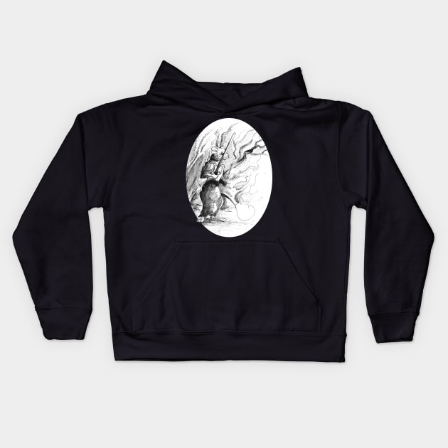 Warrior mouse illustration 27/12/23 - vintage medieval fantasy inspired art and designs Kids Hoodie by STearleArt